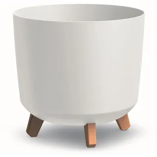 Blumentopf Blumenkübel mit Füßen Pflanzkübel Gracia Slim Rund Übertopf Matt Pflanztopf (Höhe 28,5cm, Weiß)