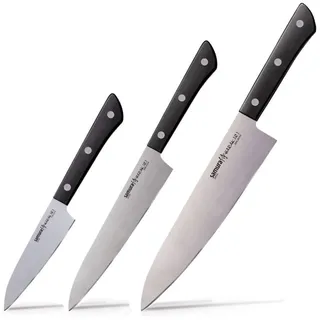 SAMURA Harakiri 3 Messer Set. schwarzer Griff