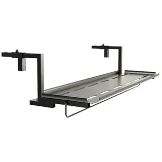 ZENSTYW Hängetisch Für Balkongeländer,Balkontisch Zum Einhängen Aus Metall,Einstellbar,Balkon Tisch Zum Einhängen,Für Terrasse Garten Balkonhängetisch(Black,90cm/35.4in)