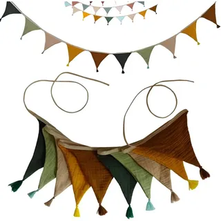 Bomiclss Wimpelkette Outdoor-Wimpelkette, bunt, Stoffgirlande für draußen, Kinderzimmer, Babyzimmer, Bett, Hausbett, Wanddekoration,Deko zum Aufhängen