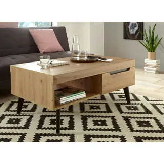 furn.design Couchtisch in Artisan Eiche und schwarz Beistelltisch skandinavisch 107 x 67 cm Ronson