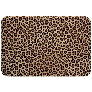 Schwarz Braun Leopard Drucken rutschfest Badezimmerteppich Damen Gepard Drucken Badematte 40x60cm Für Kinder Herren Afrika Tier Tierwelt Badteppiche Safari Weich Zottelig Badvorleger Wohnkultur