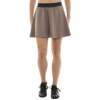 F&K-Mode Minirock Swing Rock Mini Falten Gummibund hohe Taille Gummibund braun L/XL