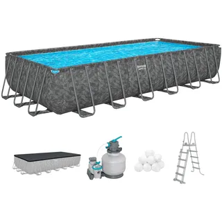 BESTWAY APX365 Frame Pool Set 732 x 366 x 132 cm inkl. Sandfilteranlage und Abdeckplane