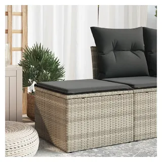 vidaXL Gartenhocker mit Kissen 55 x 55 x 37 cm hellgrau
