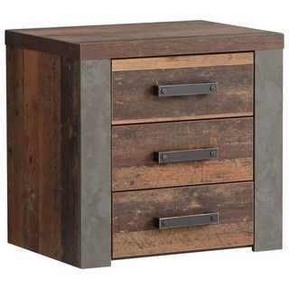 Newroom Kommode Dally, Kommode Old Wood Vintage und Betonoptik Modern Industrial Sideboard beige