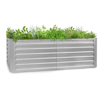 Blumfeldt High Grow Straight Hochbeet 200 x 60 x 100 cm Silber