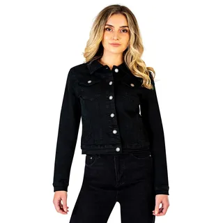 Lusty Chic Damen Jeansjacke - Damen Jeans Jacke - Stilvoll Jacke für Mädchen (XL, Schwarz) - XL