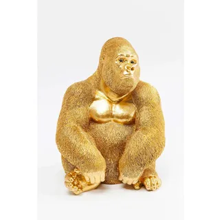 Kare DESIGN Deko Figur Monkey Gorilla Side Medium gold 39cm