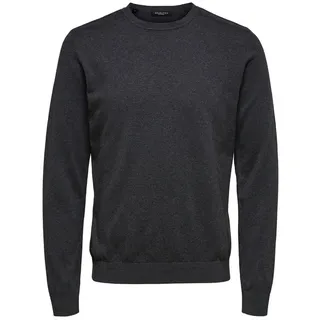 SELECTED HOMME Strickpullover Einfarbiger Basic Rundhals Long Sleeve SLHBERG (1-tlg) SLHBERG CREW NECK B NOOS grau S (48)