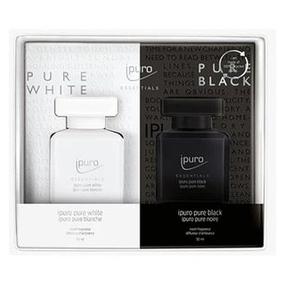 ipuro Raumduft Essentials, 2x 50 ml, mit Stäbchen, Set, pure black und pure white