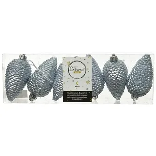 Kaemingk Christbaumschmuck Zapfen bruchfest 4,5 cm H 8 cm 6 Stück grau