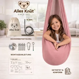Alles Knüt Tuchschaukel Alles Knüt Therapieschaukel – Indoor Schaukel Kinder inkl. Befestigung rosa