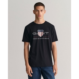 Gant T-Shirt REG ARCHIVE SHIELD SS T-SHIRT mit Logodruck auf der Brust schwarz