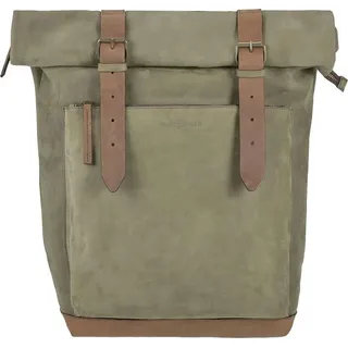 Ruitertassen Roll-Rucksack Rolltop DaypackDamen Herren Leder Business Reise Fahrrad khaki oliv mit ranger Lederbesatz 754054