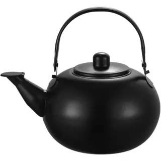 OUYUE Wasserkessel Pfeifkessel Kleiner, Moderner Pfeifkessel, Herd-Teekanne, Edelstahl-Teekessel Für Die Küche Flötenkessel Teekessel(Black,0.9L)