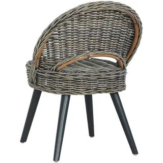 vidaXL Sessel Kubu-Rattan 62 x 62 x 62 cm Schwarz