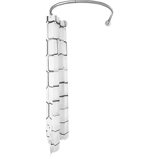 Duschvorhangstange, runde U-Form, Duschvorhangstange, gebogen, ohne Bohren, verstellbar, Edelstahl, mit Vorhängen, für Badezimmer, Toiletten, Garderoben, Fenster, Balkon usw