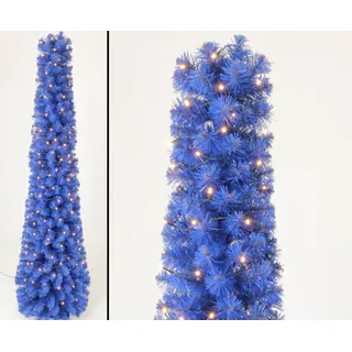 Künstlicher blauer Christbaum Kasan in Kegelform 180cm mit 192 LEDs