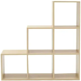 Mobili Rebecca - Rebecca Mobili Bücherregal Treppenregal 6 Ablagen Holz Braun 97,5x97x5x29