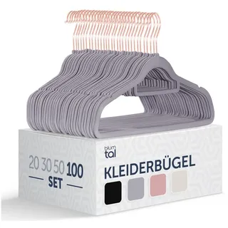Blumtal Kleiderbügel Samt Grau/Roségold 100 St.