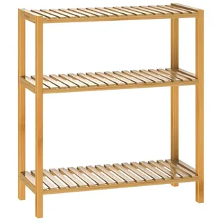 CASARIA Standregal Badregal Schmal Küche Flur Büro Beistellregal Holzregal Klarlack 58x26cm | platzsparend, bis 30kg Belastbarkeit