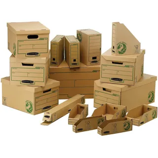 Bankers Box Archivboxen 33,5 x 40,4 x 29,2 cm Weiß/Blau 10 St.