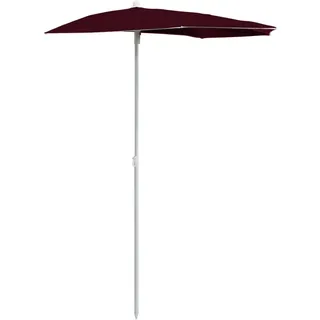 vidaXL Halb-Sonnenschirm 180 x 90 cm Bordeauxrot