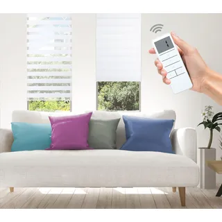 Elektrisches Rollo GOOD LIFE "Aline - SMART HOME" Gr. 7, weiß (weiß, weiß), B:70cm H:150cm, Kunststoff, Metall, Polyester, Rollos, mit Fernbedienung
