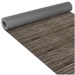 ANRO Küchenläufer Premium RANNA Läufer Küchenteppich Teppich Textil, Rund, Höhe: 3 mm, Textil braun Rund | Ø 65 cm x 3 mm