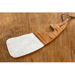 daslagerhaus living Schneidebrett Schneidebrett Marmor Holz grau