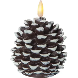 MARELIDA Kiefernzapfen LED Kerze 10,5 cm braun