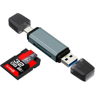 USB C SD Kartenleser Adapter Micro SD Card Reader TF Karte Memory Stick auf Handy für iPhone 17 16 15 Pro Max Kompatibel mit Samsung S25 Lesegerät Karten Speicherkarte Kartenlesegerät PC Type C Laptop