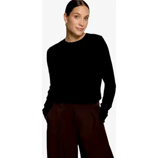 Strickpullover ZERO, Damen, Gr. 44, schwarz (schwarz beauty), Strick, Obermaterial: 80% Viskose, 20% Polyamid, unifarben, körpernah hüftbedeckend, Rundhals, abgesteppte Kante, Pullover Strickpullover, mit Rundhalsausschnitt / Viskose