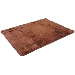 Mendler HWC-F69 Hochflorteppich 160 x 120 cm Braun