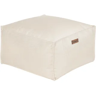 Beliani Pouf MUKKI Stoff 50 x 30 x 50 cm Cremeweiß/Beige