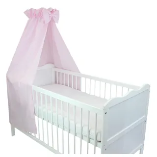 TupTam Babybett Himmel mit Schleifchen, Farbe: Rosa, Größe: ca. 160x240 cm