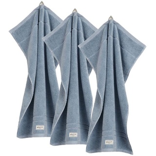 Gant Gästehandtücher Gästetuch, 3er Pack - Premium Handtuch, 30 x 50, Frottier (3-St) blau