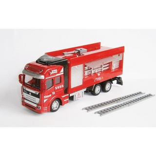 Toi-Toys Spielzeug-Feuerwehr FEUERWEHRAUTO 19cm Feuerwehr Truck Auto Modellauto Modell Löschfahrzeug Spielzeugauto Spielzeug Kinder Geschenk 09 (mit 2 Leitern) rot
