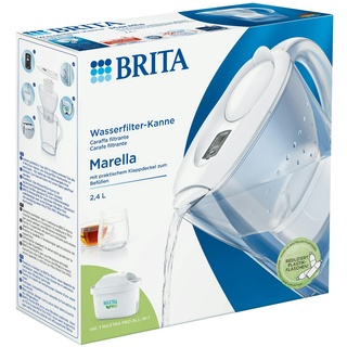 Brita Marella Wasserfilter Kanne, 2.4 L, mit Deckel, weiß