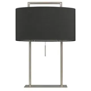 Casa Padrino Tischleuchte Silber 45 x 21 x H 64 cm - Elegante Tischlampe in Silber und Schwarz