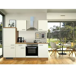 Flex-Well Avila Küchenzeile Typ 3  (Breite: 220 cm, Höhe: 200 cm, Magnolia, Mit Elektrogeräten)