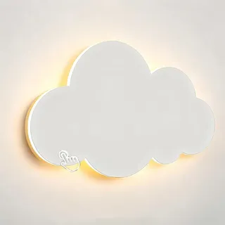 OOWDMPE 12W LED Wolke Wandlampe Touch Dimmbar Kinderzimmer Wandleuchte Moderne Wandbeleuchtung Metall+Acryl Flurlampe Kinder Nachtlampe 3000K/4000K/6000K für Wohnzimmer Schlafzimmer Babyzimmer (Weiß)