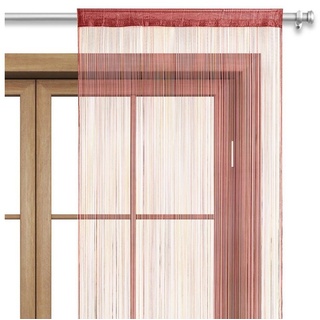 Fadenvorhang One, wometo, Stangendurchzug (1 St), halbtransparent, 100% Polyester, OEKO-TEX®, Fadengardine, kürzbar, Tür- und Fensterdeko rot