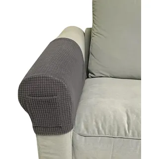 Armlehnen-Stuhlhussen mit 1 Tasche, dehnbar, für Sessel, Couch, Armlehne, rutsch