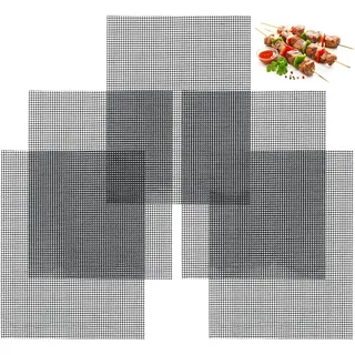 5-teiliges Grillset, Antihaft-grillmatten, Wiederverwendbare Antihaft-kochmatten Für Gasgrills, Kochen Und Backen (40 X 30 Cm)