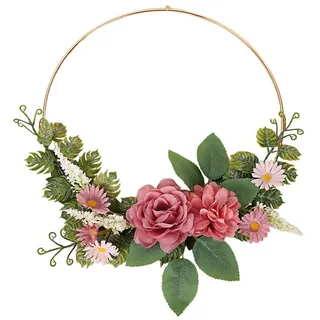 Wambere 1 Stück Hängen Kranz Blumenkranz Deko Künstlich Blumen,Girlande für Haustür Fenster Wand Hängepflanzen-Dekokranz für Hochzeit Party Garten,Hochzeit,Party,Festival,Weihnachten,Lila