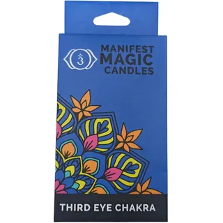 Magische Kerzen Manifest (12 Stück) - Dunkelblau - Chakra des dritten Auges