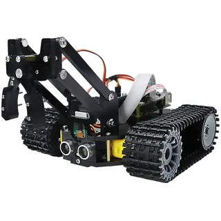 FREENOVE Tank Robot Kit for Raspberry Pi 5 4 B 3 B+ Zero 2 W, Crawler Chassis, Grab Objects, Ball Tracing, Line Tracking, Obstacle Avoidance, App Control, Camera, Servo (Raspberry Pi NOT Included)