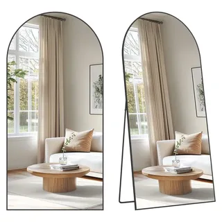 Songmics Standspiegel 180 x 80 cm Mattschwarz